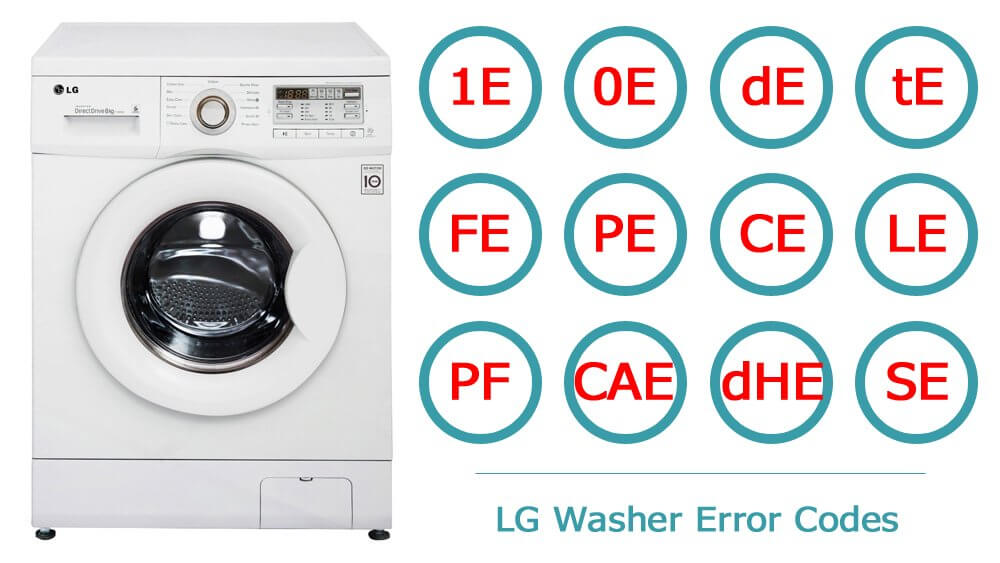 کدهای خطا و عیب یابی ماشین لباسشویی ال جی