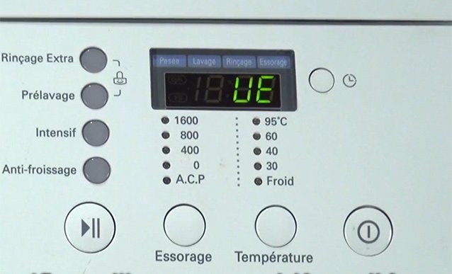 کد خطای UE در ماشین لباسشویی ال جی